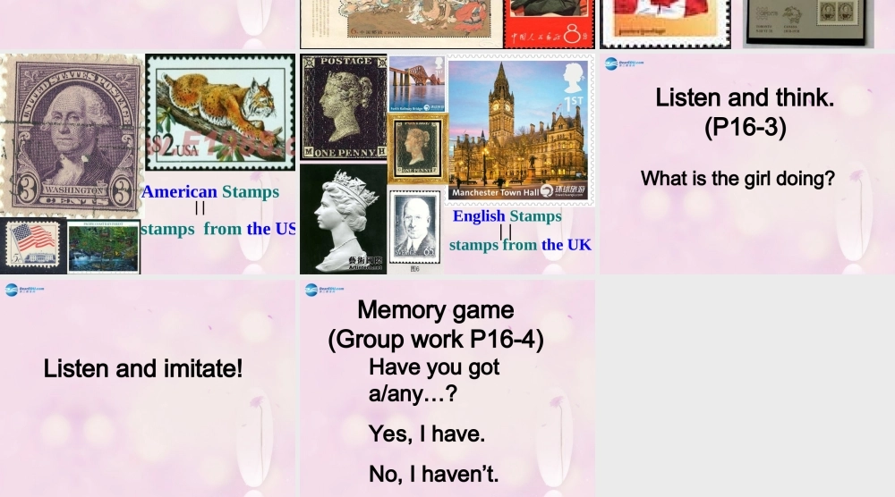 2014秋六年级英语上册 Module 3 Unit 1 Have you got any stamps from China课件4 外研版（一起）