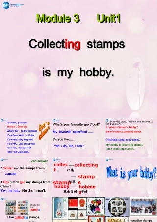2014秋六年级英语上册 Module 3 Unit 2 Collecting stamps is my hobby课件4 外研版（一起）
