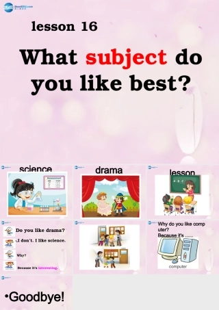 2014春四年级英语下册 Unit 3 What subject do you like best课件5 人教版（精通）