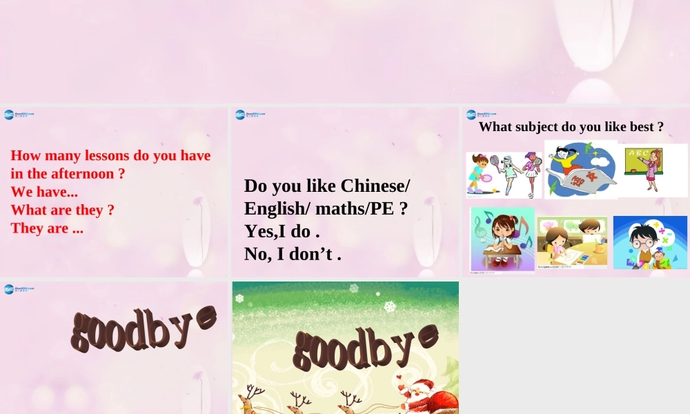2014春四年级英语下册 Unit 3 What subject do you like best课件6 人教版（精通）