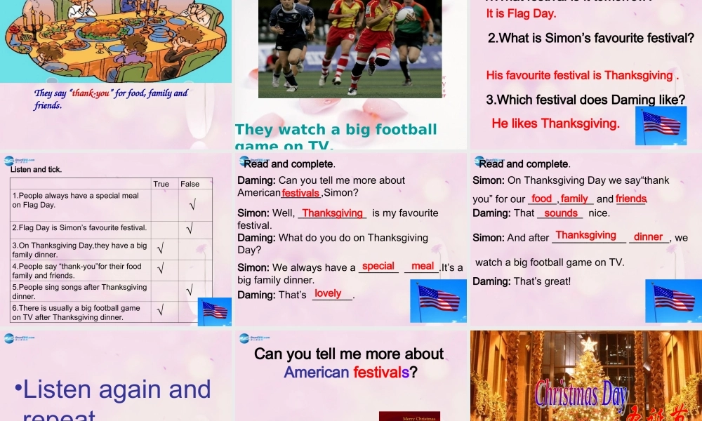 2014秋六年级英语上册 Module 4 Unit 1 Thanksgiving is very important in the US课件3 外研版（一起）