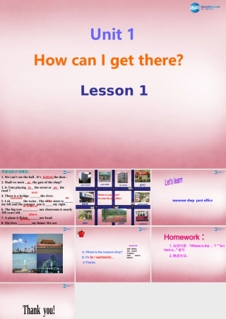 2014年秋六年级英语上册 Unit1 How can I get there（第1课时）课件 人教PEP