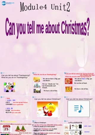 2014秋六年级英语上册 Module 4 Unit 2 Can you tell me aboutChristmas课件3 外研版（一起）