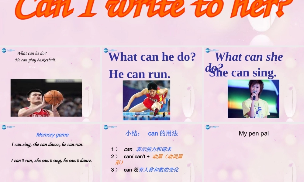 2014秋六年级英语上册 Module 5 Unit 1 Unit 1 Can I write to her课件1 外研版（一起）