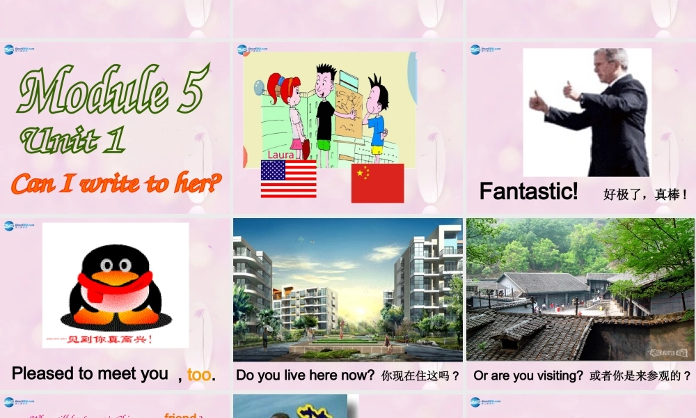 2014秋六年级英语上册 Module 5 Unit 1 Unit 1 Can I write to her课件2 外研版（一起）