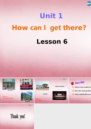 2014年秋六年级英语上册 Unit1 How can I get there（第6课时）课件 人教PEP