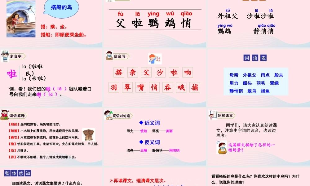 15 搭船的鸟课件