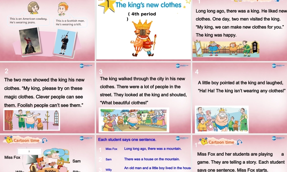 2014年秋六年级英语上册 Unit1 The king’s new cloths课件1 译林版