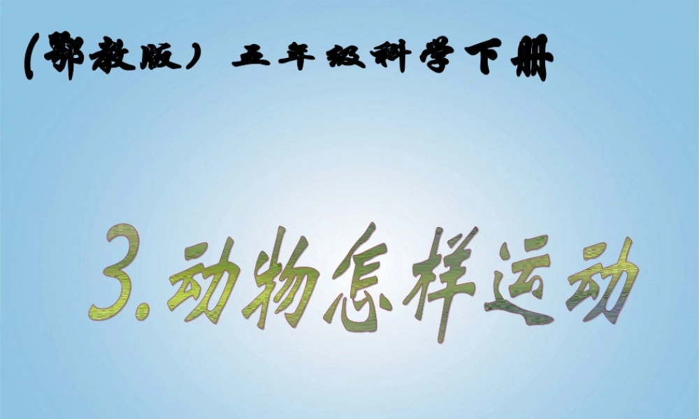 16.1 动物运动方式的多样性