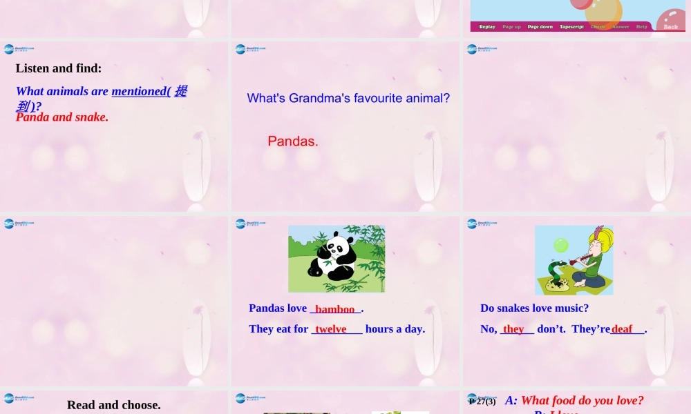 2014秋六年级英语上册 Module 7 Unit 1 Pandas love bamboo课件4 外研版（一起）