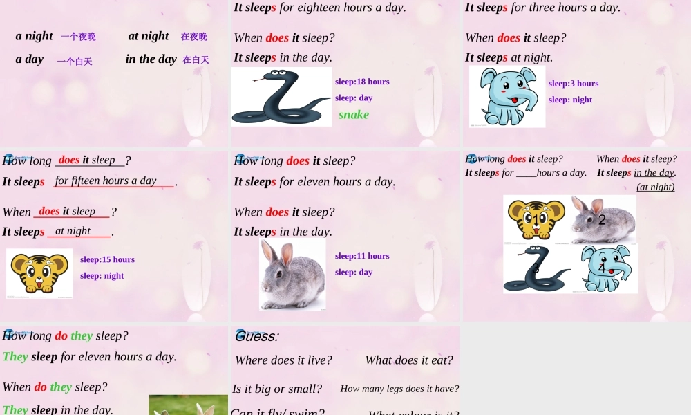 2014秋六年级英语上册 Module 7 Unit 2 A child sleeps for eight hours a night课件1 外研版（一起）