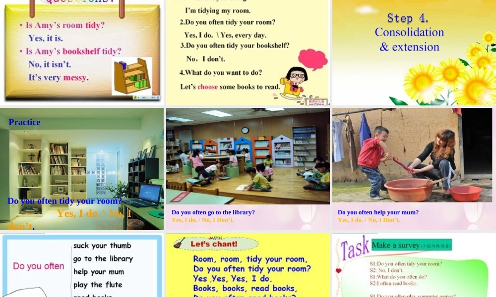 2014秋六年级英语上册 Module 8 Unit 1 Do you often tidy your bed课件1 外研版（一起）