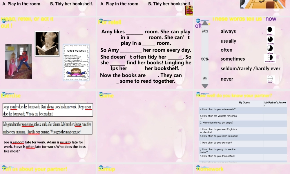 2014秋六年级英语上册 Module 8 Unit 1 Do you often tidy your bed课件2 外研版（一起）
