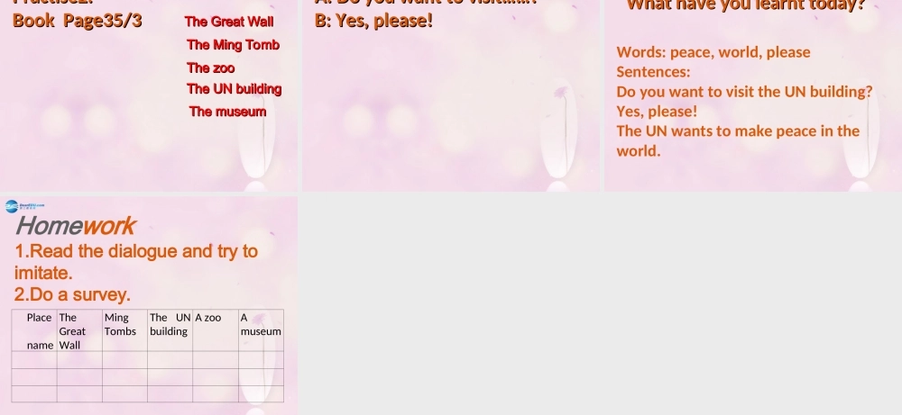 2014秋六年级英语上册 Module 9 Unit 1 Do you want to visit the UN building课件2 外研版（一起）