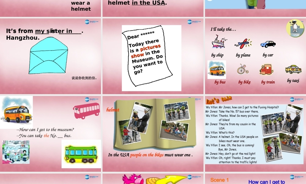 2014年秋六年级英语上册 Unit2 Ways to go to school课件6 人教PEP