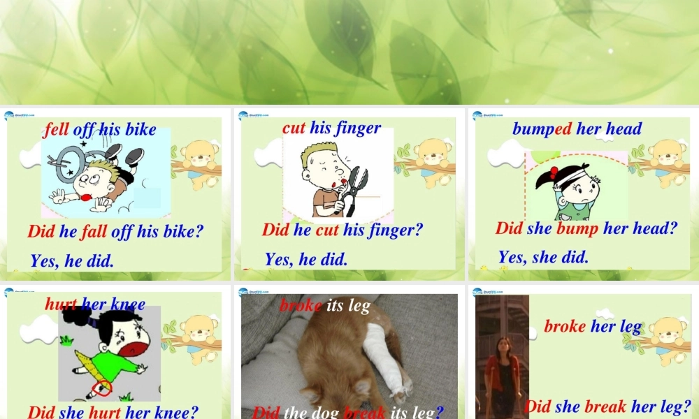 【金识源】2014四年级英语上册 Module 9 unit 2 I bumped my head课件2 外研版（一起）