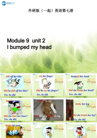 【金识源】2014四年级英语上册 Module 9 unit 2 I bumped my head课件2 外研版（一起）