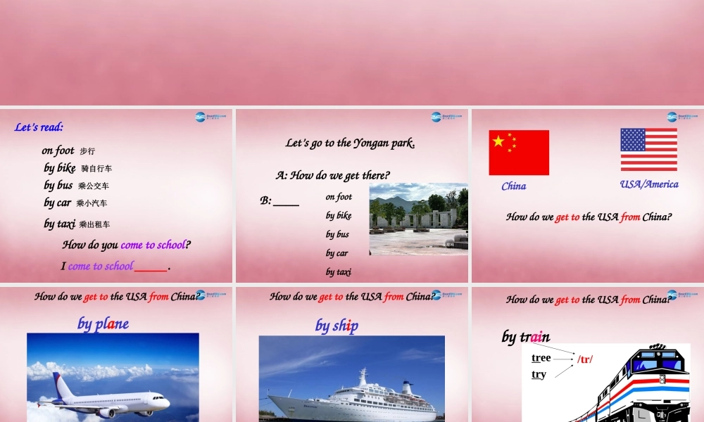 2014年秋六年级英语上册 Unit2 Ways to go to school课件8 人教PEP