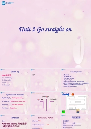 2014秋六年级英语上册 Module 10 Unit 2 Go straight on课件1 外研版（一起）