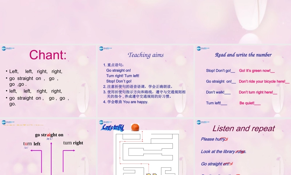 2014秋六年级英语上册 Module 10 Unit 2 Go straight on课件2 外研版（一起）