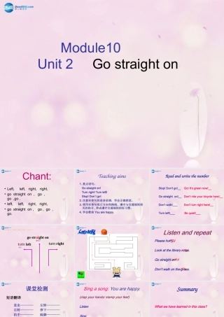 2014秋六年级英语上册 Module 10 Unit 2 Go straight on课件2 外研版（一起）