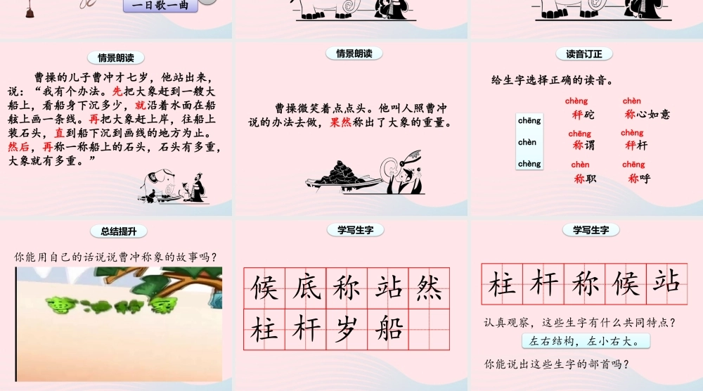 2级语文上册 课文2 4《曹冲称象》（第一课时）课件 新人教版