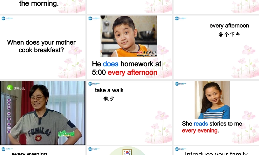 六年级英语上册 Unit 1 I go to school at 8：00课件1 新人教版