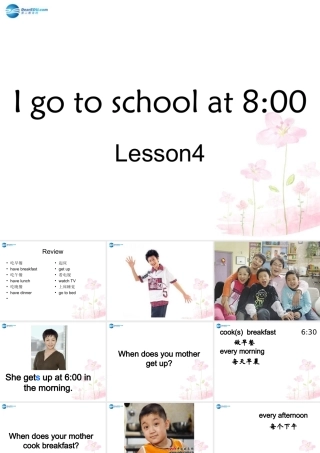 六年级英语上册 Unit 1 I go to school at 8：00课件1 新人教版
