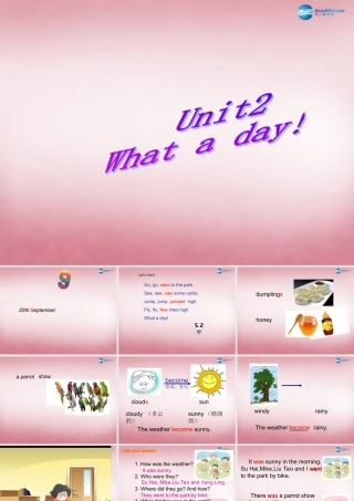 2014年秋六年级英语上册 Unit2 What a day（第2课时）课件 译林版