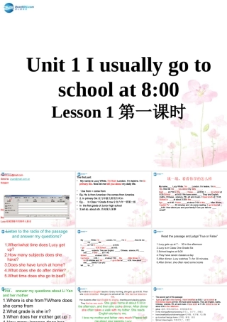 六年级英语上册 Unit 1 I go to school at 8：00课件2 新人教版
