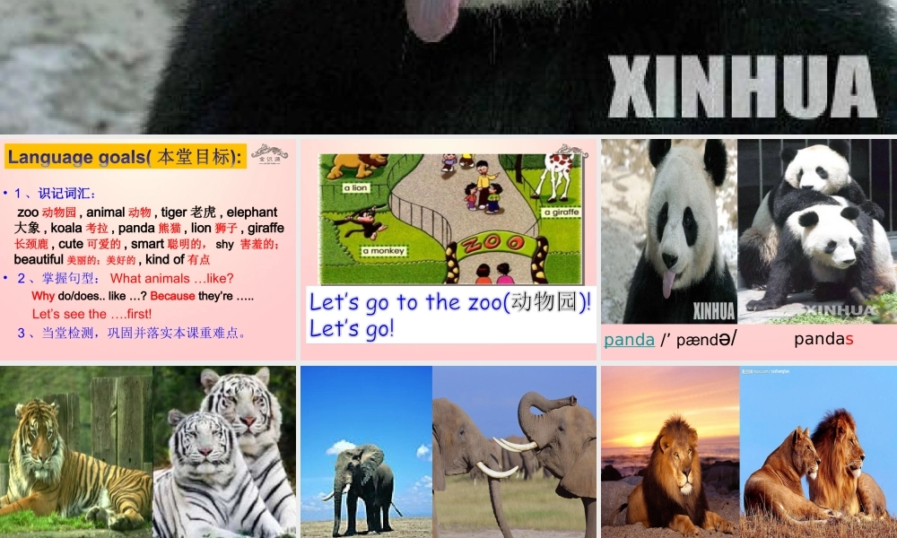 【金识源】2015春六年级英语下册 Unit 7 Why do you like pandas.Section A（1a-1c）课件 鲁教版五四制