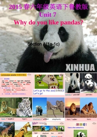 【金识源】2015春六年级英语下册 Unit 7 Why do you like pandas.Section A（1a-1c）课件 鲁教版五四制