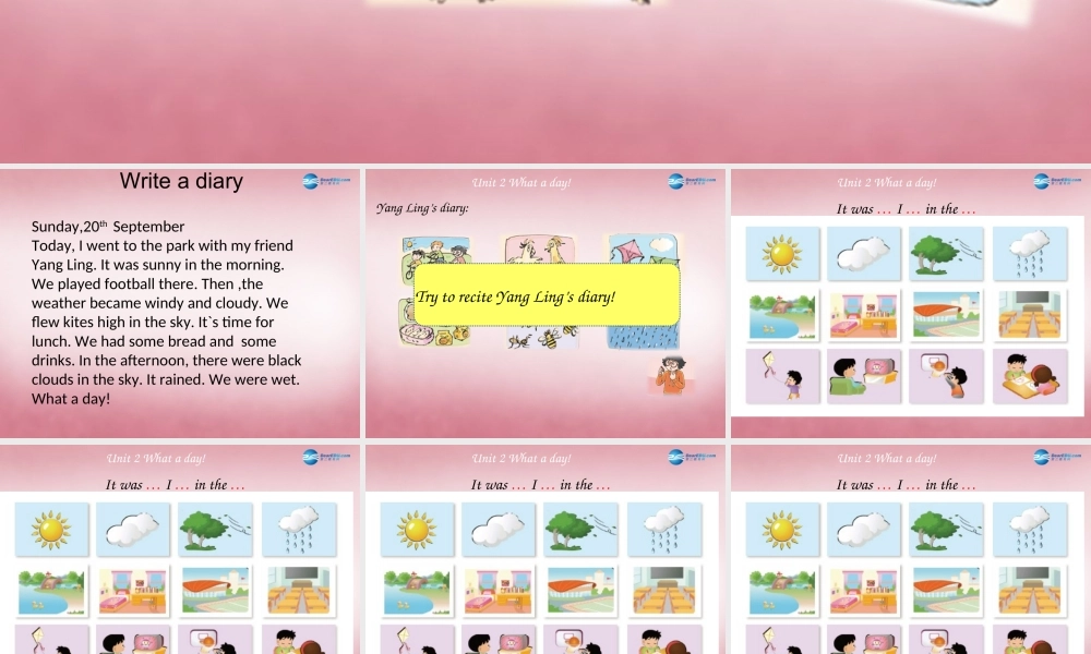 2014年秋六年级英语上册 Unit2 What a day（第3课时）课件 译林版