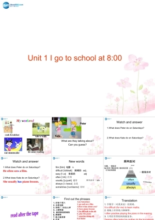 六年级英语上册 Unit 1 I go to school at 8：00课件3 新人教版