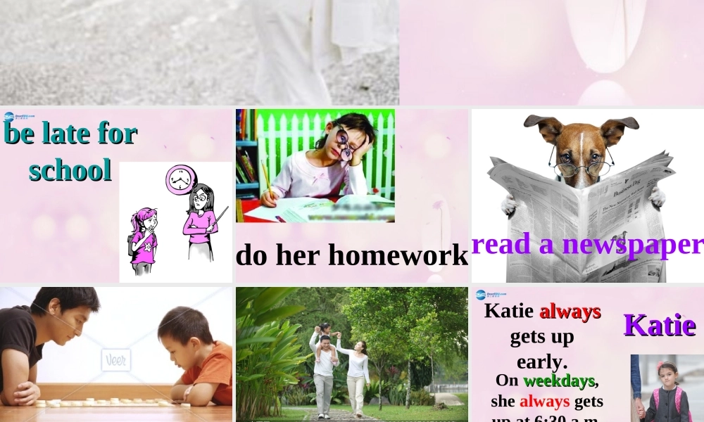 2014秋六年级英语上册 Unit 2 Katie always gets up early课件1 湘少版