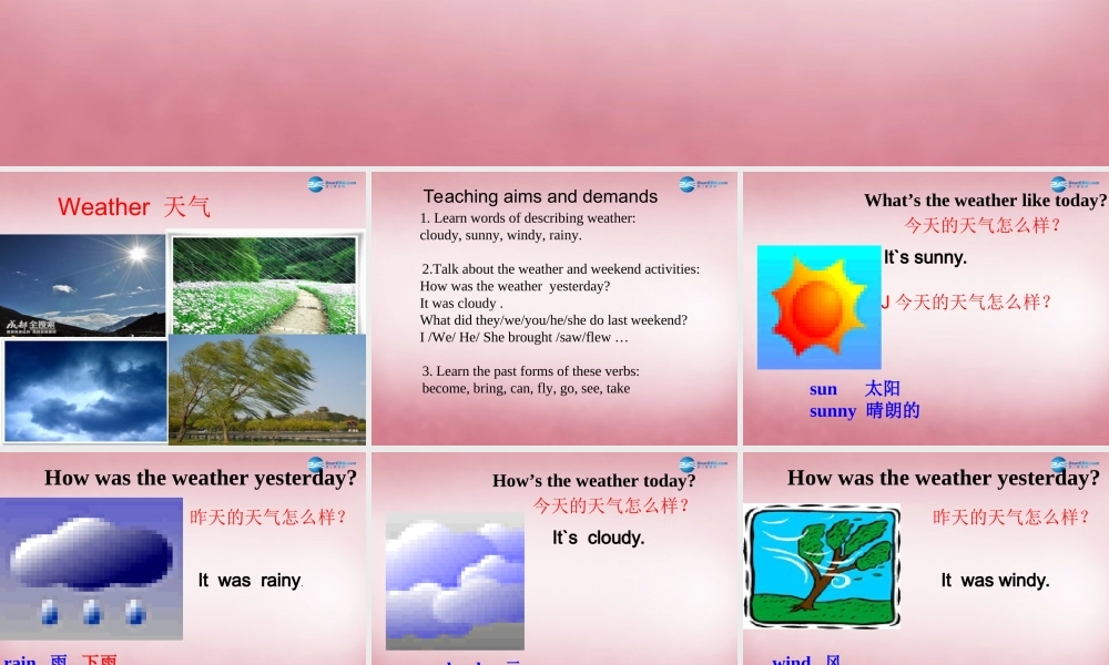 2014年秋六年级英语上册 Unit2 What a day课件2 译林版