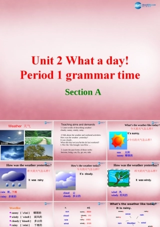 2014年秋六年级英语上册 Unit2 What a day课件2 译林版