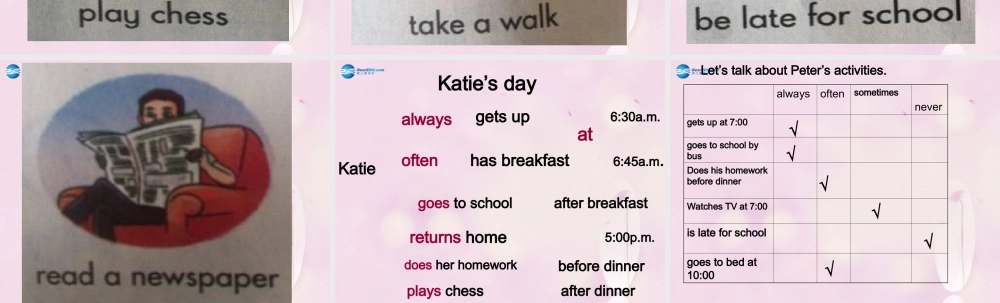 2014秋六年级英语上册 Unit 2 Katie always gets up early课件5 湘少版