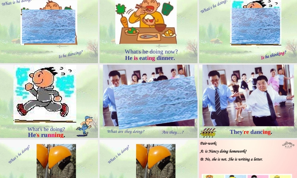 【金识源】2015春六年级英语下册 Unit 8 I am watching TV Section A（2a-4）第二课时课件 鲁教版五四制