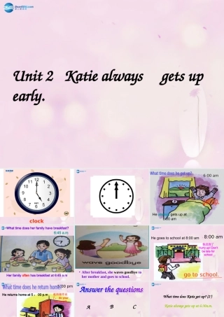 2014秋六年级英语上册 Unit 2 Katie always gets up early课件6 湘少版