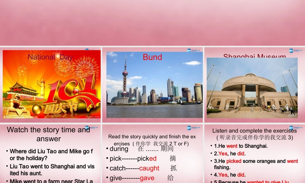 2014年秋六年级英语上册 Unit3 Holiday fun课件3 译林版