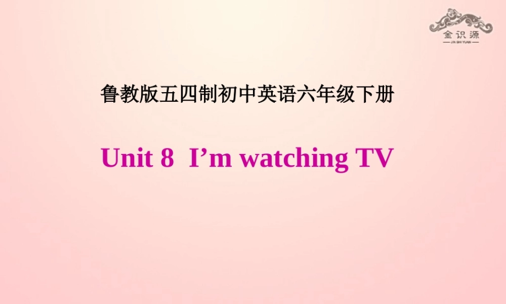 【金识源】2015春六年级英语下册 Unit 8 I am watching TV Section B（3a-4）第四课时课件 鲁教版五四制
