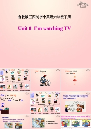 【金识源】2015春六年级英语下册 Unit 8 I am watching TV Section B（3a-4）第四课时课件 鲁教版五四制