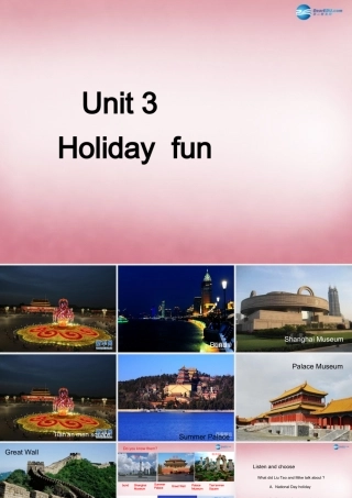 2014年秋六年级英语上册 Unit3 Holiday fun课件4 译林版