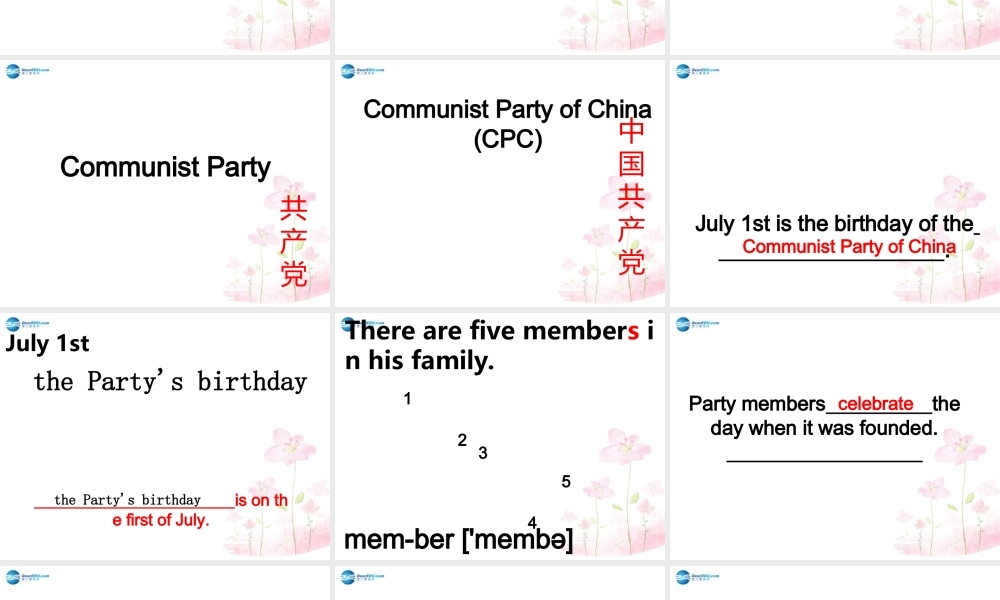 六年级英语上册 Unit 4 January is the first month课件2 新人教版