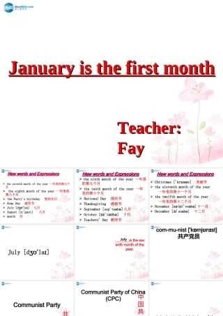 六年级英语上册 Unit 4 January is the first month课件2 新人教版