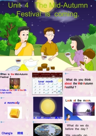 2014秋六年级英语上册 Unit 4 The Mid-Autumn Festival is coming课件1 湘少版
