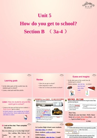 【金识源】2015六年级英语下册 Unit 5 How do you get to school Section B(3a-4)课件 鲁教版五四制