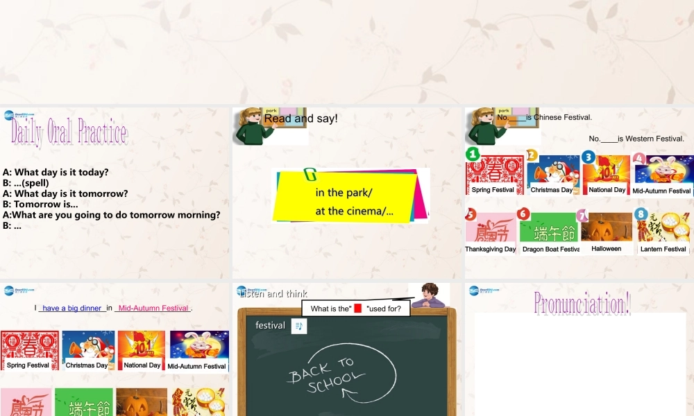 2014年秋六年级英语上册 Unit3 My weekend plan PartB课件 人教PEP