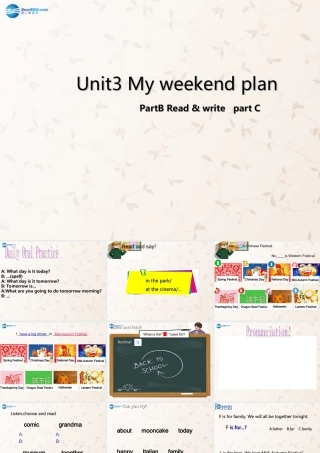 2014年秋六年级英语上册 Unit3 My weekend plan PartB课件 人教PEP